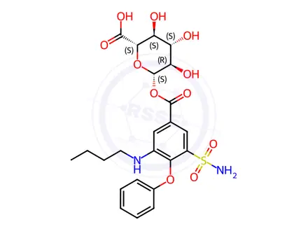 Chemical structure of Bumetanide Impurity 5 (Bumetanide β-D-Glucuronide)