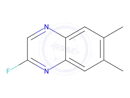 Chemical structure of Quinoxaline, 2-fluoro-6,7-dimethyl-