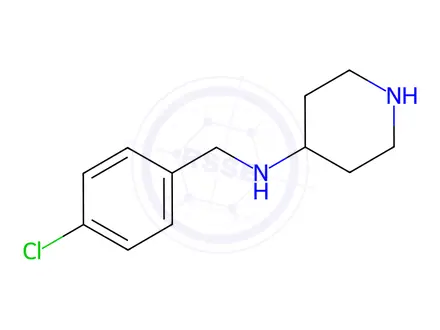 Chemical structure of N-(4-Chlorobenzyl)piperidine-4-amine dihydrochloride