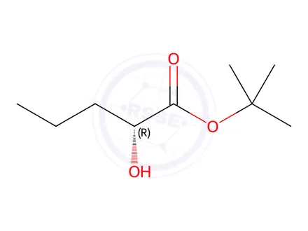 Chemical structure of Pentanoic acid, 2-hydroxy-, 1,1-dimethylethyl ester, (2R)-