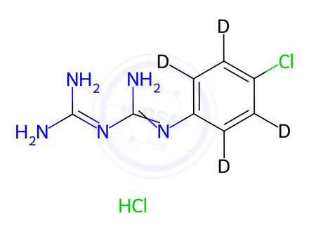 Chemical structure of 1-(4-Chlorophenyl)biguanide-d4 Hydrochloride