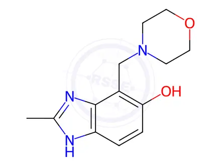 Chemical structure of 2-methyl-4-(morpholin-4-ylmethyl)-1H-1,3-benzodiazol-5-ol