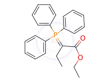 Chemical structure of Butanoic acid, 2-(triphenylphosphoranylidene)-, ethyl ester