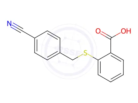 Chemical structure of 2-(4-Cyano-benzylsulfanyl)-benzoic acid