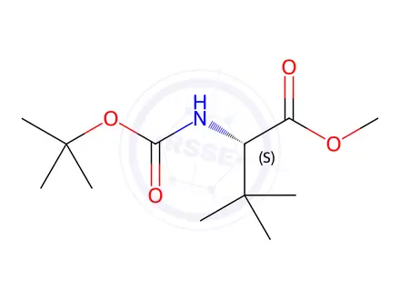 Chemical structure of L-VALINE, N-[(1,1-DIMETHYLETHOXY)CARBONYL]-3-METHYL-, METHYL ESTER