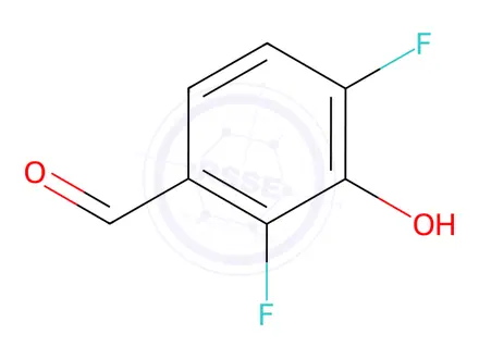 Chemical structure of Benzaldehyde, 2,4-difluoro-3-hydroxy-(9CI)