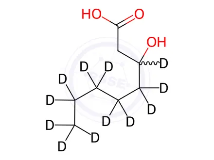 Chemical structure of 3-Hydroxyoctanoic Acid-d12