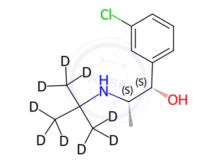 Chemical structure of rac threo-Dihydro Bupropion-d9