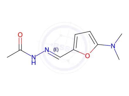 Chemical structure of Acetic acid, [[5-(dimethylamino)-2-furanyl]methylene]hydrazide (9CI)
