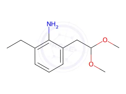 Chemical structure of Benzenamine, 2-(2,2-dimethoxyethyl)-6-ethyl-(9CI)