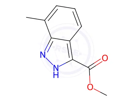 Chemical structure of 7-Methyl-3-(1H)indazole carboxylic acid Methyl ester
