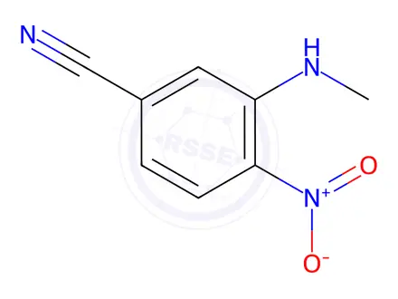 Chemical structure of Benzonitrile, 3-(methylamino)-4-nitro-