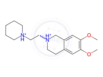 Chemical structure of 6,7-dimethoxy-2-[2-(3,4,5,6-tetrahydro-2H-pyridin-1-yl)ethyl]-3,4-dihy dro-1H-isoquinoline dichloride
