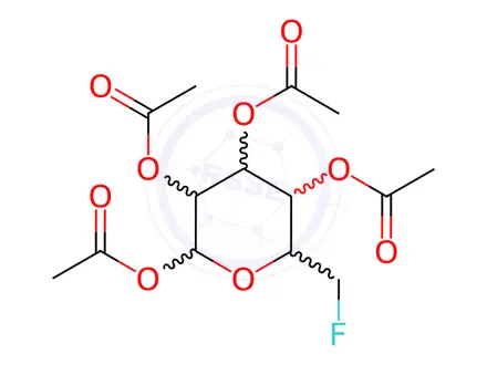 Chemical structure of 1,2,3,4-TETRA-O-ACETYL-6-DEOXY-6-FLUORO-ALPHA-D-GLUCOPYRANOSE