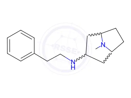 Chemical structure of (8-Methyl-8-aza-bicyclo[3.2.1]oct-3-yl)-phenethyl-amine dihydrochloride