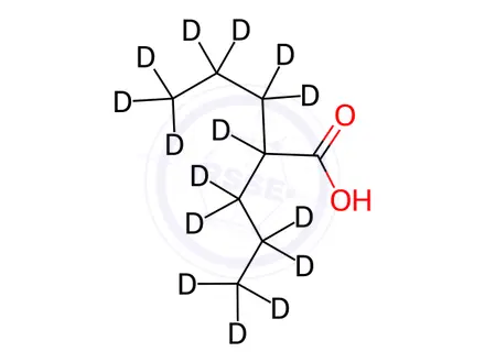 Chemical structure of 2-Propylpentanoic-d15 Acid