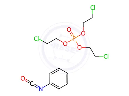 Chemical structure of Ethanol, 2-chloro-, 1,1',1''-phosphate, polymer with isocyanatobenzene