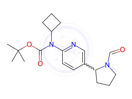 Chemical structure of tert-Butyl cyclobutyl(5-(1-formylpyrrolidin-2-yl)pyridin-2-yl)carbamate
