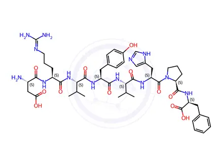 Chemical structure of Angiotensin Acetate