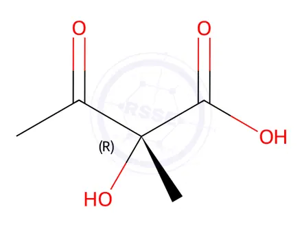 Chemical structure of Butanoic acid, 2-hydroxy-2-methyl-3-oxo-, (R)-(9CI)