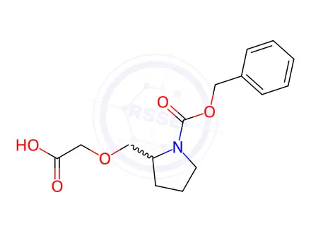 Chemical structure of 2-(1-((Benzyloxy)carbonyl)pyrrolidin-2-yl)-2-methoxyacetic acid