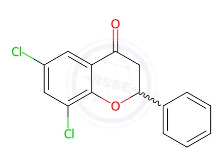Chemical structure of 6,8-Dichloro-2-phenyl-3,4-dihydro-2h-1-benzopyran-4-one