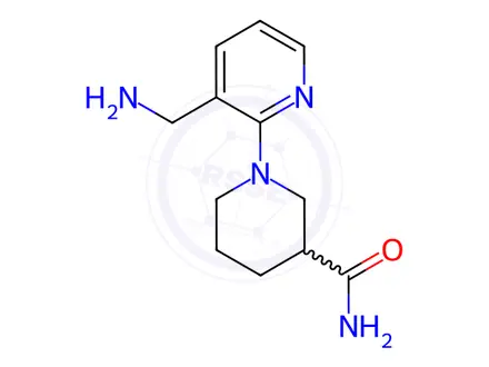 Chemical structure of 1-[3-(Aminomethyl)pyridin-2-yl]piperidine-3-carboxamide