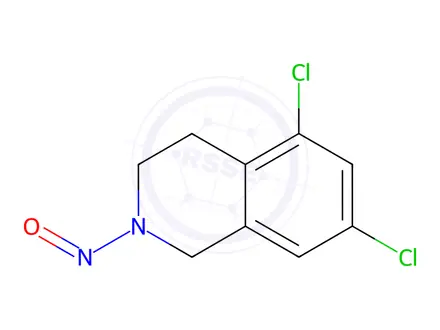 Chemical structure of Isoquinoline, 5,7-dichloro-1,2,3,4-tetrahydro-2-nitroso-