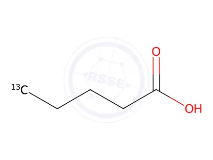 Chemical structure of Valeric Acid-5-13C