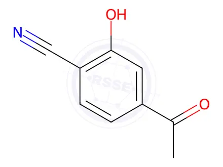 Chemical structure of Benzonitrile, 4-acetyl-2-hydroxy-(9CI)