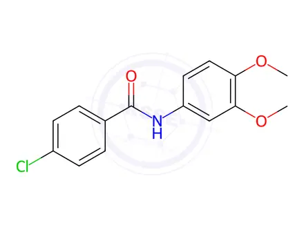 Chemical structure of 4-Chloro-N-(3,4-dimethoxyphenyl)benzamide
