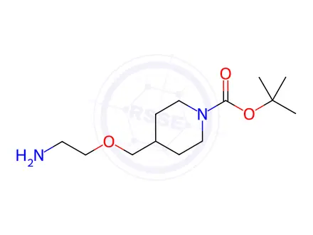 Chemical structure of Tert-butyl 4-((2-aminoethoxy)methyl)piperidine-1-carboxylate