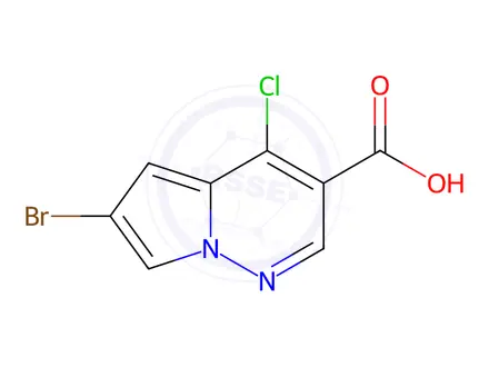 Chemical structure of 6-​Bromo-​4-​chloro-pyrrolo[1,​2-​b]​pyridazine-​3-​carboxylic Acid