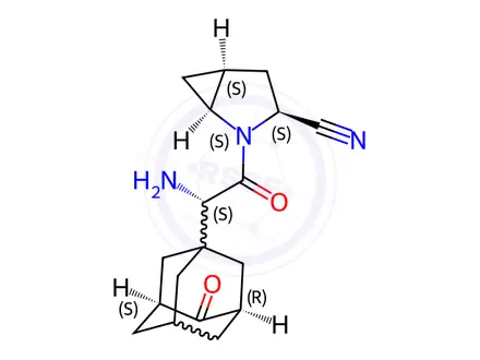 Chemical structure of 3-Deshydroxy 3-Keto Saxagliptin HCl