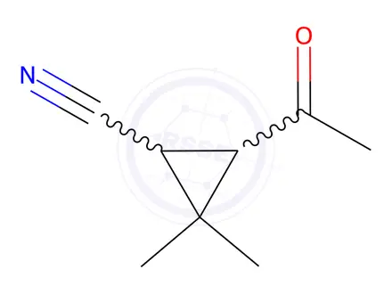 Chemical structure of Cyclopropanecarbonitrile, 3-acetyl-2,2-dimethyl-(9CI)