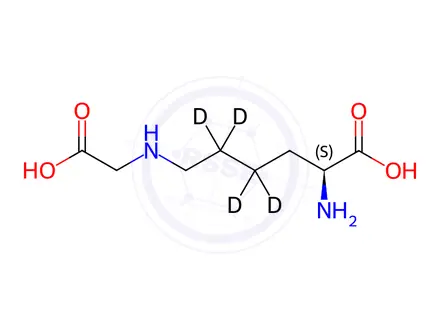 Chemical structure of Nε-(1-Carboxymethyl)-L-lysine-[D4]