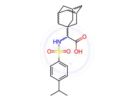 Chemical structure of 2-(Adamantan-1-yl)-2-[4-(propan-2-yl)benzenesulfonamido]acetic acid