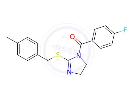Chemical structure of (4-Fluorophenyl)(2-((4-methylbenzyl)thio)-4,5-dihydro-1H-imidazol-1-yl)methanone