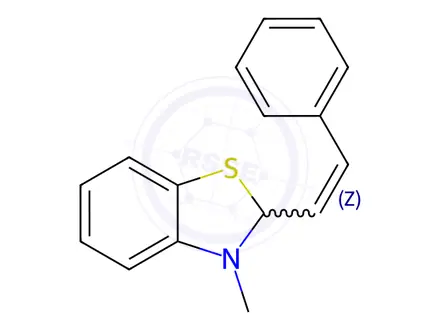 Chemical structure of Benzothiazole, 2,3-dihydro-3-methyl-2-(2-phenylethenyl)-, (Z)-(9CI)