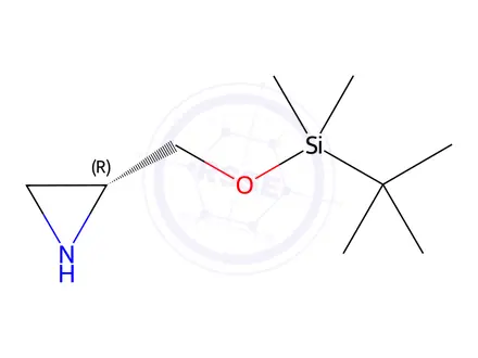 Chemical structure of Aziridine, 2-[[[(1,1-dimethylethyl)dimethylsilyl]oxy]methyl]-, (2R)-