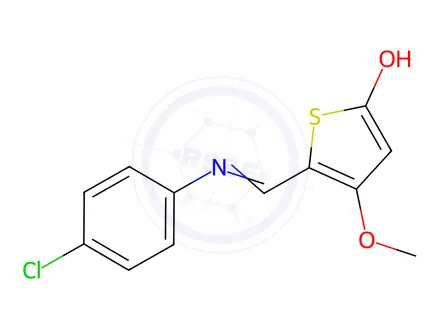 Chemical structure of (5Z)-5-{[(4-chlorophenyl)amino]methylidene}-4-methoxy-2,5-dihydrothiophen-2-one