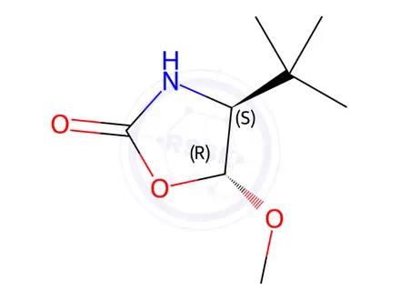 Chemical structure of (4S,5R)-4-(tert-Butyl)-5-methoxyoxazolidin-2-one