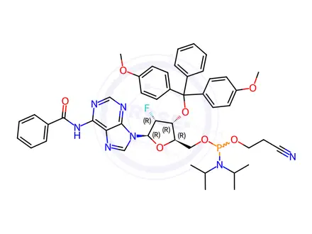 Chemical structure of Phosphoramidites Impurity 27 (3'DMT-2'F-dA(Bz) CEP)