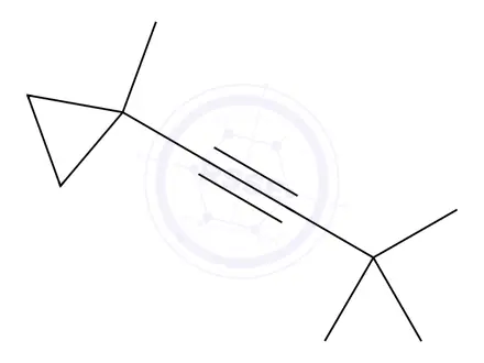 Chemical structure of Cyclopropane, 1-(3,3-dimethyl-1-butynyl)-1-methyl-(9CI)