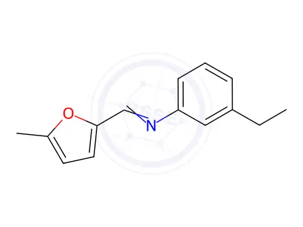 Chemical structure of Benzenamine, 3-ethyl-N-[(5-methyl-2-furanyl)methylene]-(9CI)