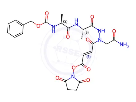 Chemical structure of (5S,8S,E)-2,5-Dioxopyrrolidin-1-yl 11-(2-amino-2-oxoethyl)-5,8-dimethyl-3,6,9,12-tetraoxo-1-phenyl-2-oxa-4,7,10,11-tetraazapentadec-13-en-15-oate