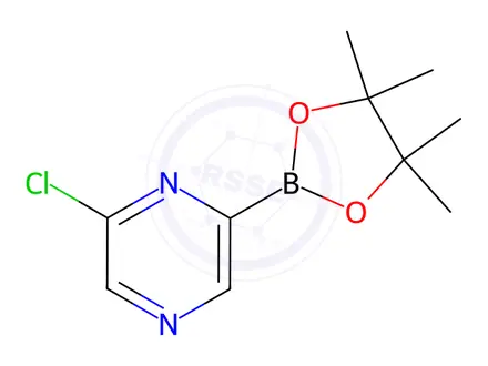 Chemical structure of 2-Chloro-6-(4,4,5,5-tetramethyl-1,3,2-dioxaborolan-2-yl)pyrazine