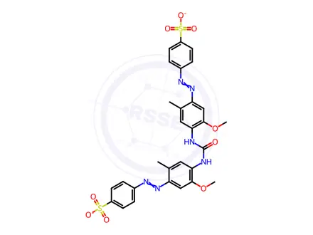 Chemical structure of 4,4'-[Carbonylbis[imino(5-methoxy-2-methyl-4,1-phenylene)azo]]bis(benzenesulfonic acid)disodium salt