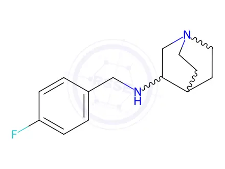 Chemical structure of (1-AZA-BICYCLO[2.2.2]OCT-3-YL)-(4-FLUORO-BENZYL)-AMINE DIHYDROCHLORIDE