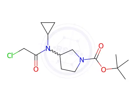 Chemical structure of tert-Butyl 3-(2-chloro-N-cyclopropylacetamido)pyrrolidine-1-carboxylate
